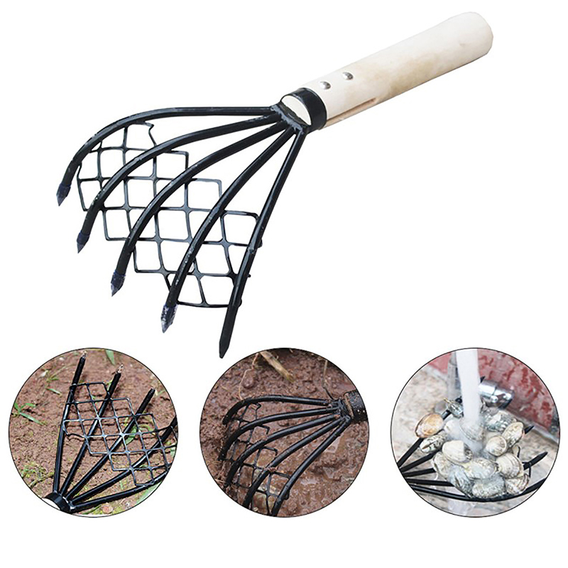 Clam Rake With Net 5 Claw Wood - đánh giá và giá Dry Herb Vaping Accessories